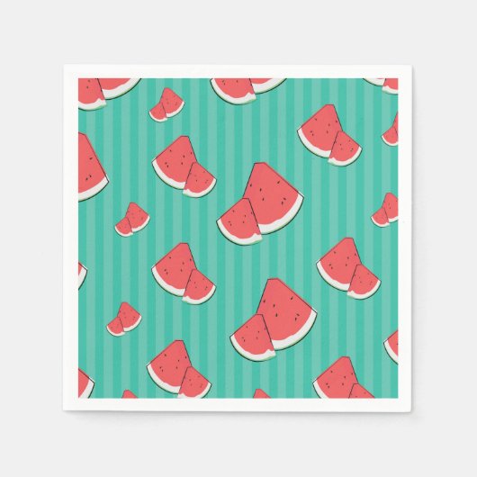 Serviette En Papier Illustration de pastèque (Devant)
