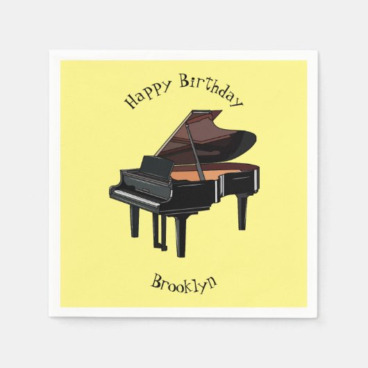 Serviette En Papier Illustration de piano (Devant)