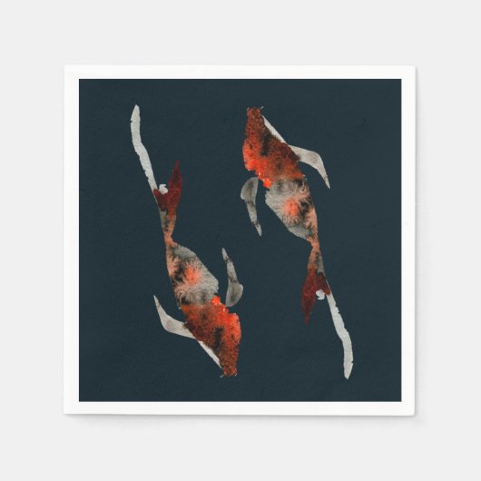 Serviette En Papier Illustration de poisson koi aquarelle (Devant)