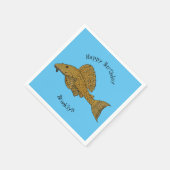 Serviette En Papier Illustration de poisson Pleco (Coin)