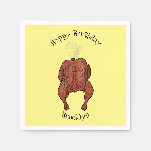 Serviette En Papier Illustration de poulet rôti (Devant)