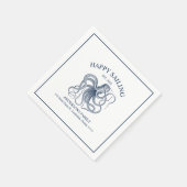 Serviette En Papier Illustration de poulpe bleu marine (Coin)