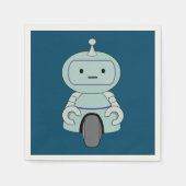 Serviette En Papier Illustration de robot rétro (Devant)