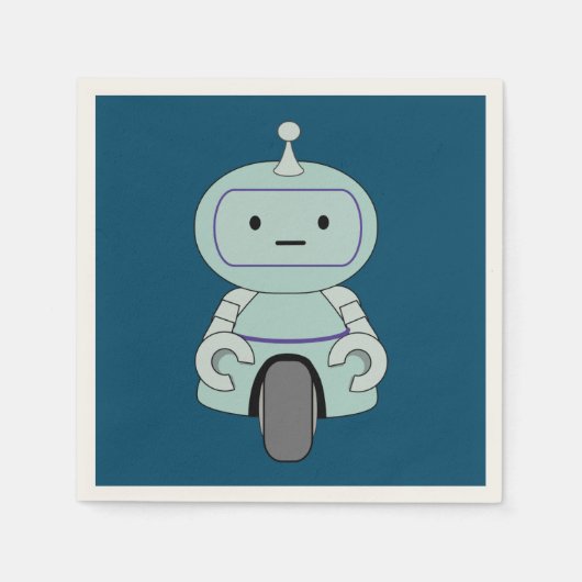 Serviette En Papier Illustration de robot rétro (Devant)