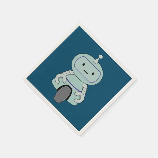 Serviette En Papier Illustration de robot rétro (Coin)