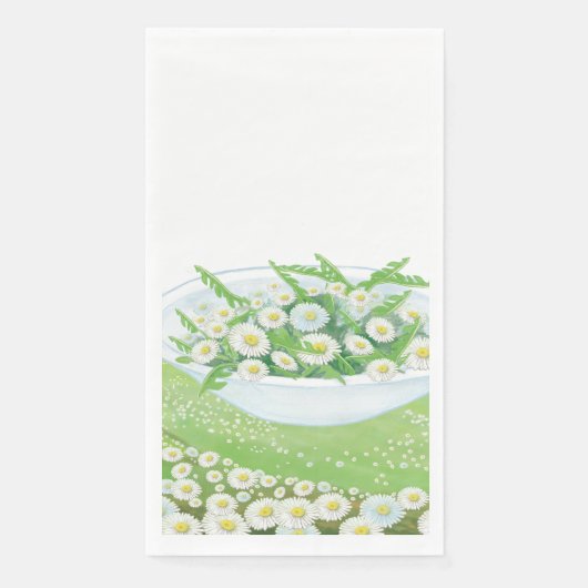 Serviette En Papier Illustration de salade de printemps Daisy et Dande (Devant)