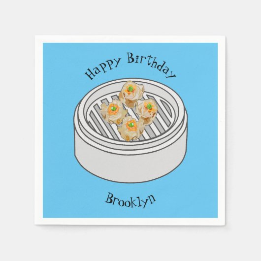 Serviette En Papier Illustration de Shumai dim sum (Devant)