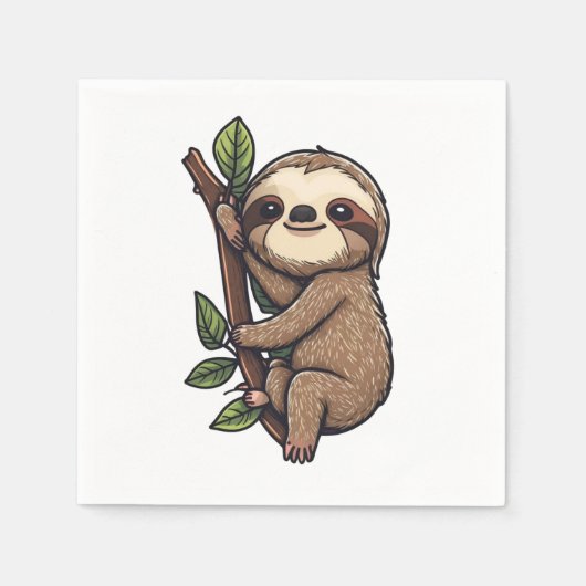 Serviette En Papier Illustration de Sloth (Devant)