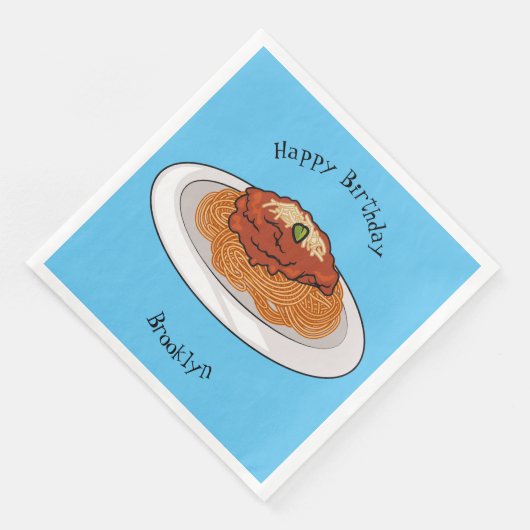 Serviette En Papier Illustration de Spaghetti (Coin)