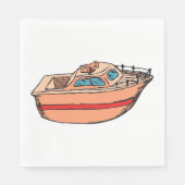 Serviette En Papier Illustration de Speedboat amusant Nautical Boat De (Devant)