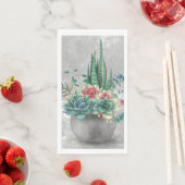 Serviette En Papier Illustration de succulente en pot (En situation)