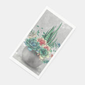 Serviette En Papier Illustration de succulente en pot (Coin)