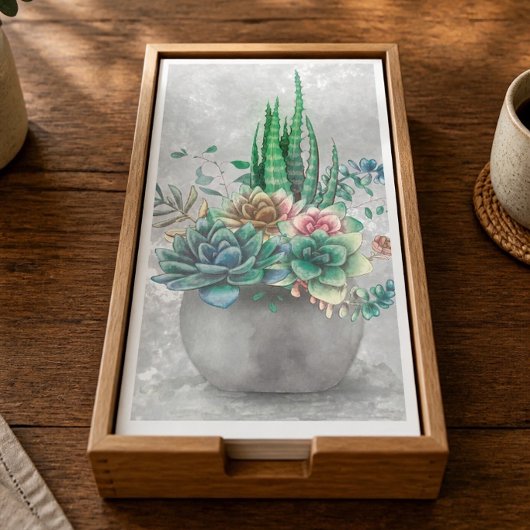 Serviette En Papier Illustration de succulente en pot