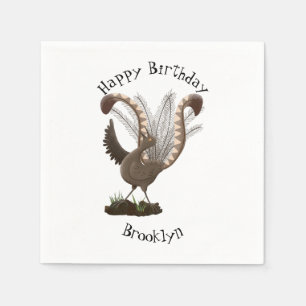 Serviette En Papier Illustration de superbe et superbe lyrebird