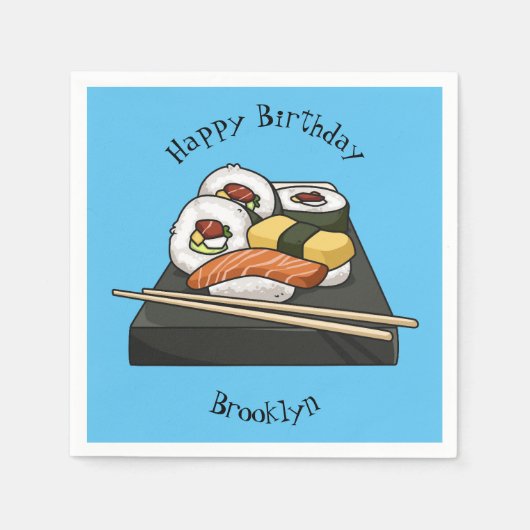 Serviette En Papier Illustration de sushi (Devant)