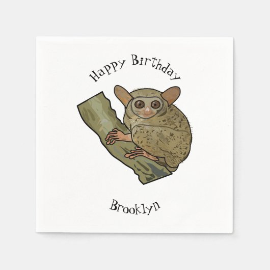 Serviette En Papier Illustration de Tarsier (Devant)