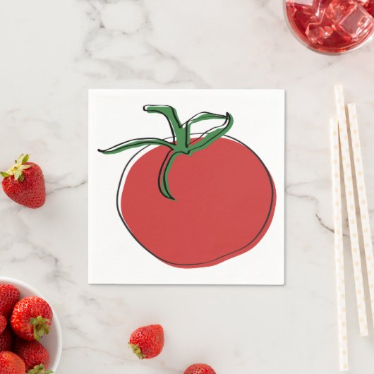 Serviette En Papier Illustration de tomate par Neal DePinto (En situation)