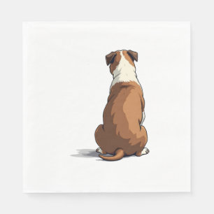 Serviette En Papier Illustration de vue arrière de bouledogue vintage 