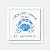 Serviette En Papier Illustration des aquarelles de crabe bleu mou (Devant)