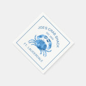 Serviette En Papier Illustration des aquarelles de crabe bleu mou (Coin)