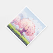 Serviette En Papier Illustration des arbres roses (Coin)