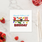 Serviette En Papier Illustration des oiseaux mignons Anniversaire (En situation)