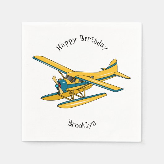 Serviette En Papier Illustration d'hydravion (Devant)