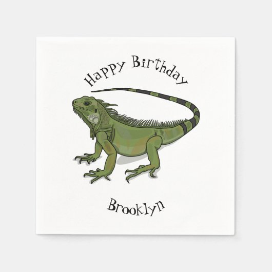 Serviette En Papier Illustration d'Iguana (Devant)