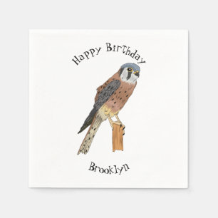 Serviette En Papier Illustration d'oiseau américain Kestrel