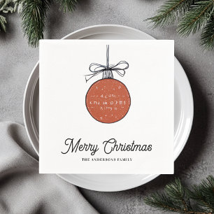 Serviette En Papier Illustration d'ornement de Noël minimaliste
