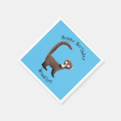 Serviette En Papier Illustration drôle curieuse de dessin animé de coa (Coin)