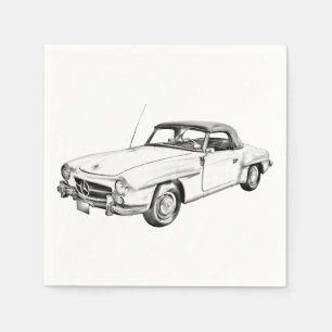 Serviette En Papier Illustration du benz 300 SL de Mercedes