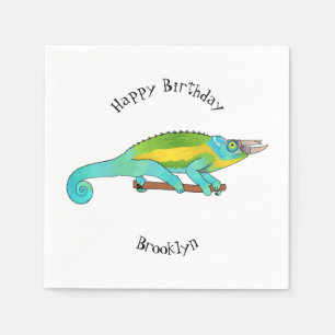 Serviette En Papier Illustration du caméléon de Jackson