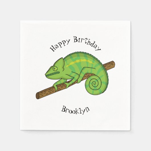 Serviette En Papier Illustration du caméléon de la parson (Devant)