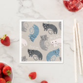 Serviette En Papier Illustration du chat de dessin (En situation)