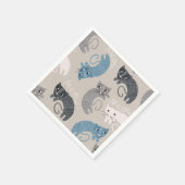 Serviette En Papier Illustration du chat de dessin (Coin)