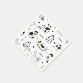 Serviette En Papier Illustration du chat de dessin (Coin)
