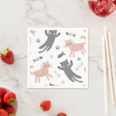 Serviette En Papier Illustration du chat de dessin (En situation)