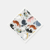 Serviette En Papier Illustration du chat de dessin (Coin)