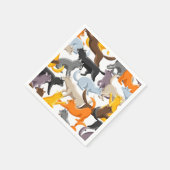 Serviette En Papier Illustration du chat de dessin (Coin)