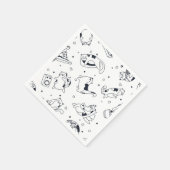 Serviette En Papier Illustration du chat de dessin (Coin)