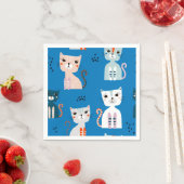 Serviette En Papier Illustration du chat de dessin (En situation)