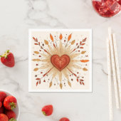 Serviette En Papier Illustration du coeur du Boho (En situation)