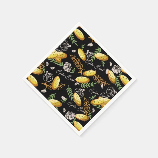 Serviette En Papier Illustration du pain d'ail Motif V2 (Coin)