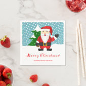 Serviette En Papier Illustration du Père Noël Nom personnalisé Noël (En situation)