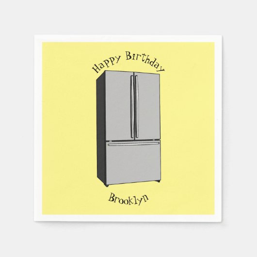 Serviette En Papier Illustration du réfrigérateur de porte française (Devant)