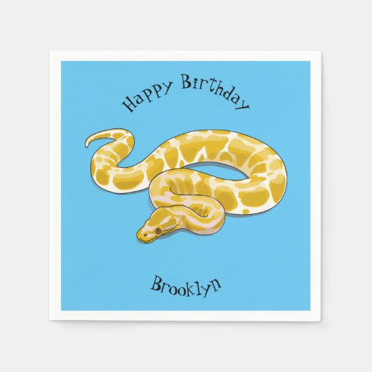 Serviette En Papier Illustration du serpent python birman (Devant)