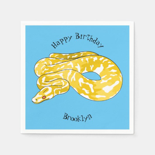 Serviette En Papier Illustration du serpent python birman (Devant)