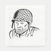 Serviette En Papier Illustration du soldat américain (Devant)