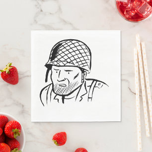 Serviette En Papier Illustration du soldat américain